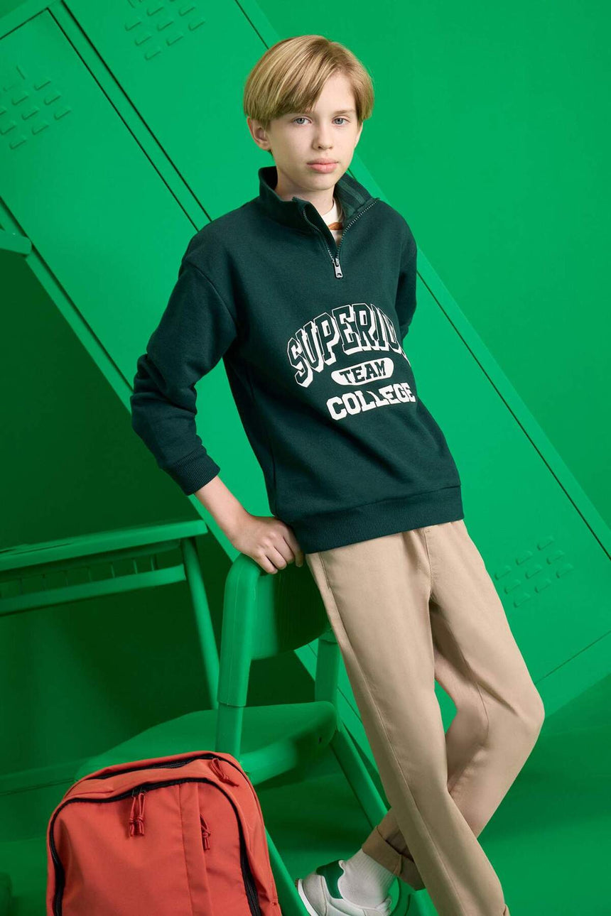Defacto Çocuk Sweat Shirt F2710A8 - Yeşil