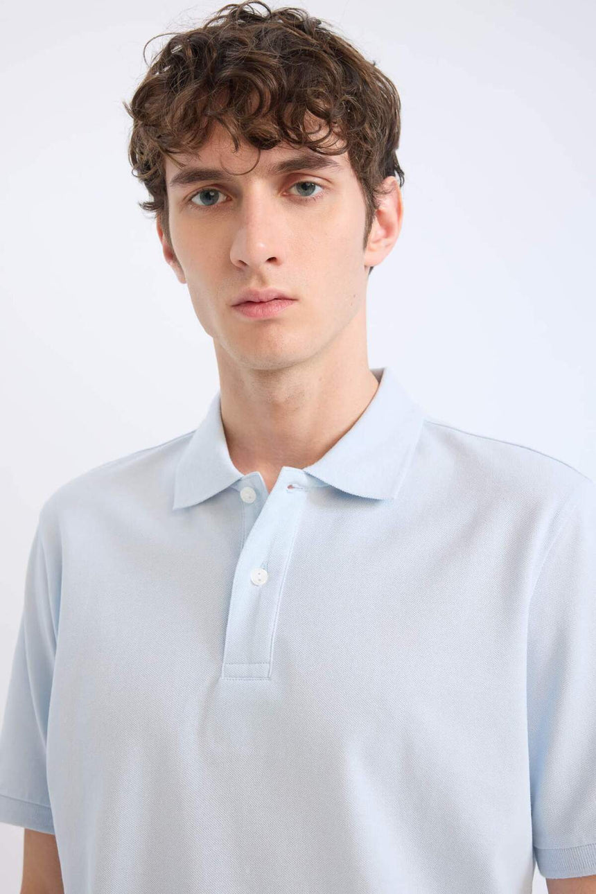 Defacto Erkek Short Sleeve Polo T-Shirt C1293Ax - Açık Mavi