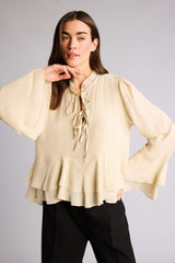 Defacto Kadın Long Sleeve Blouse H1569AX - Kum Beji