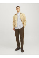 JACK&JONES JJEOXFORD SHIRT LS NOOS 12182486 - Açık Kahverengi