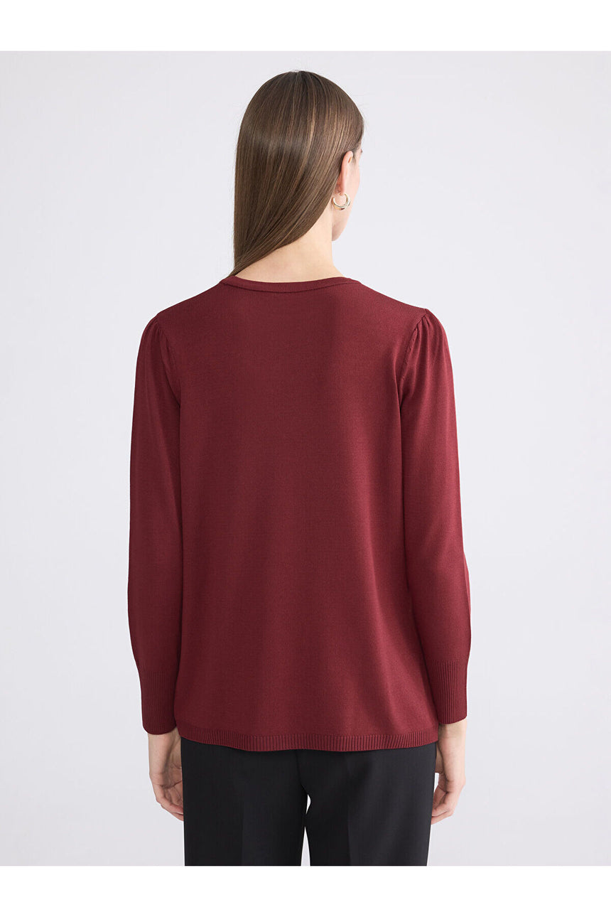 LC Waikiki Kadın Kazak W5DD66AC - Bordo