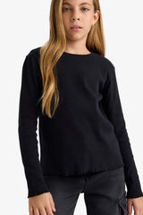 DeFacto Çocuk Uzun Kollu T-Shirt B2387A8 - Siyah