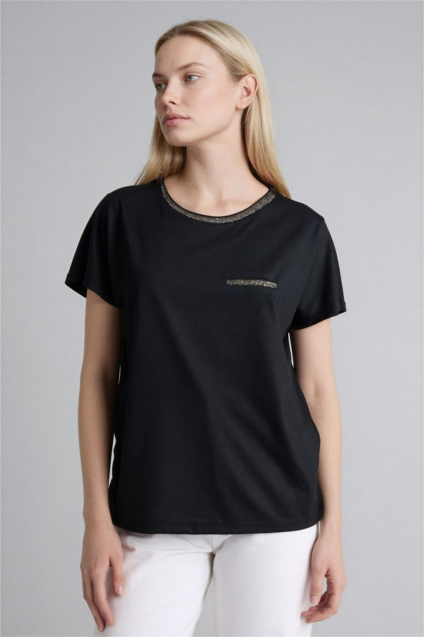 Defacto Kadın Short Sleeve T-Shirt K7701AZ - Siyah