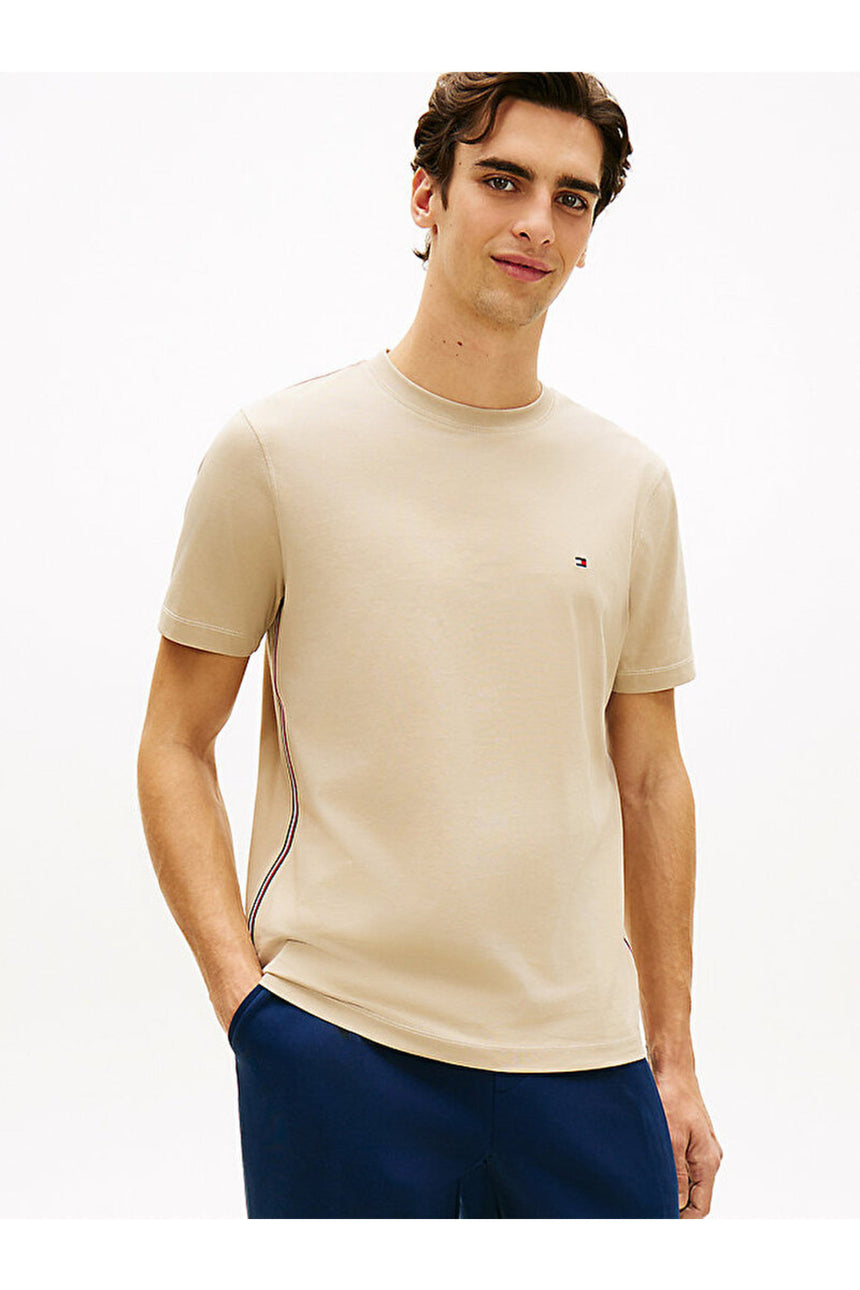Tommy Hilfiger Erkek GLOBAL STRIPE TEE MW0MW42393RBT - Haki