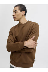JACK&JONES JJEBRADLEY SWEAT CREW NOOS 12249341 - Kahverengi/ Turuncu
