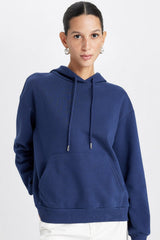 Defacto Kadın Sweat Shirt W1240Az - Koyu Lacivert