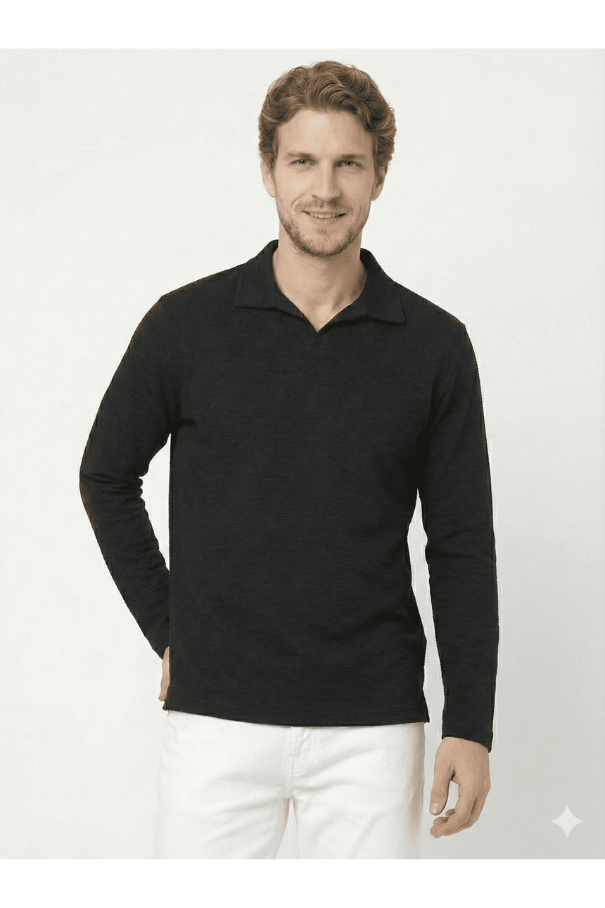 JACK&JONES JCOMAX KNIT CREW NECK LN 12285716 - Siyah