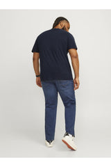 JACK&JONES JJECALEB VARSITY TEE SS O-NECK NOOS PLS 12258871 - Koyu Lacivert