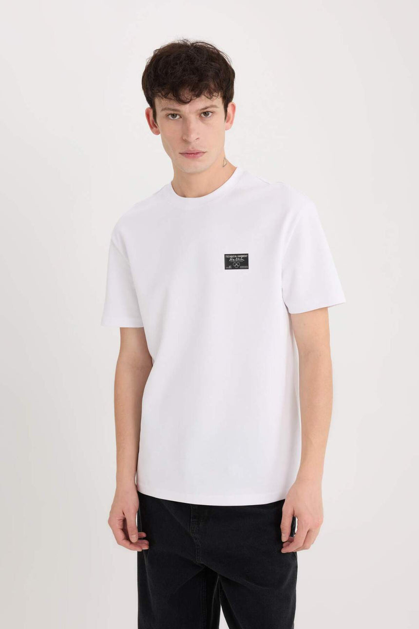 Defacto Erkek T-Shirt D5516Ax - Beyaz