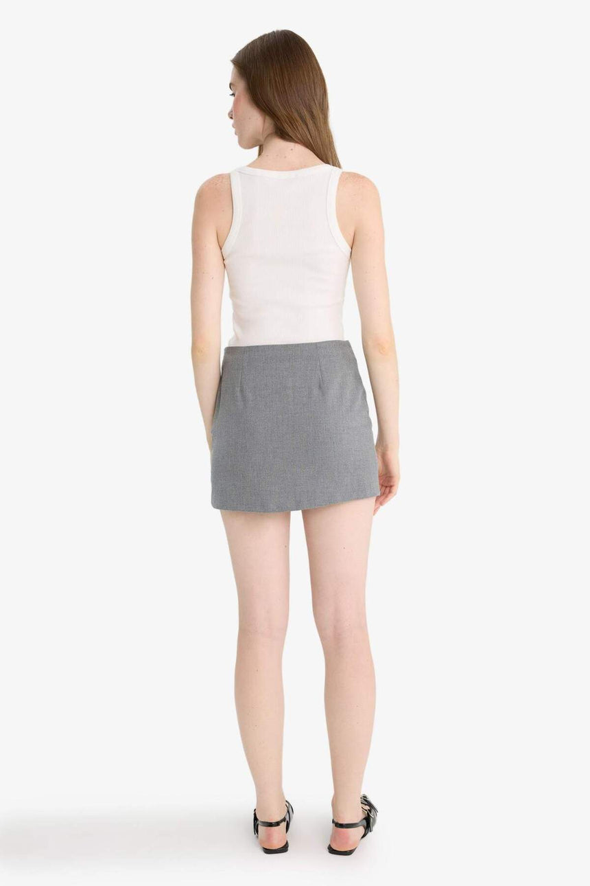 Defacto Kadın Woven Skirt D5112AX - Gri