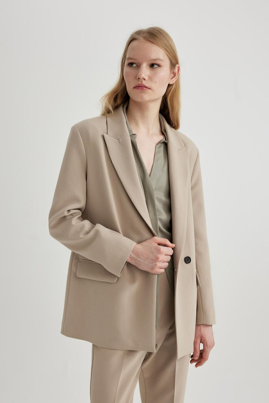 Defacto Kadın Blazer C2457AX - Açık Kahve
