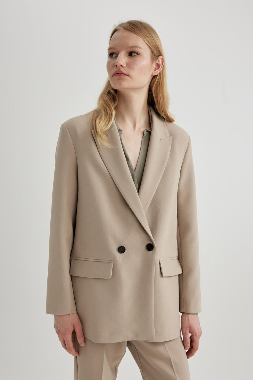 Defacto Kadın Blazer C2457AX - Açık Kahve