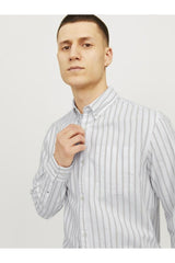 JACK&JONES JJEOXFORD SHIRT LS NOOS 12182486 - Açık Kahverengi