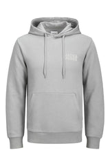 Jack & Jones Corp Logo Erkek Kapüşonlu Sweatshirt 12152840 - Gri