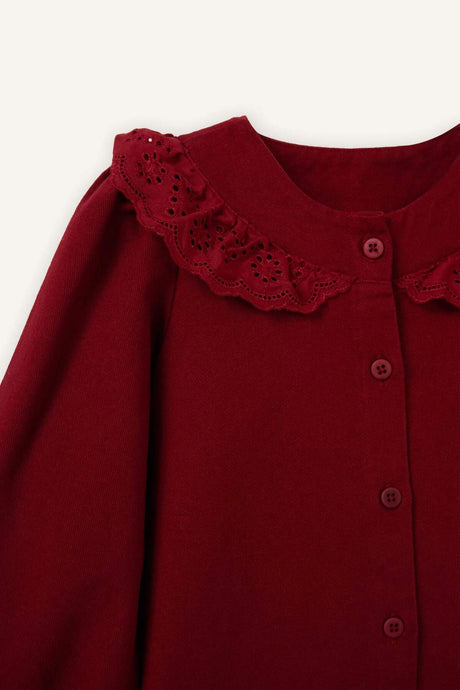 Defacto Çocuk Woven Dress G8189A5 - Bordo