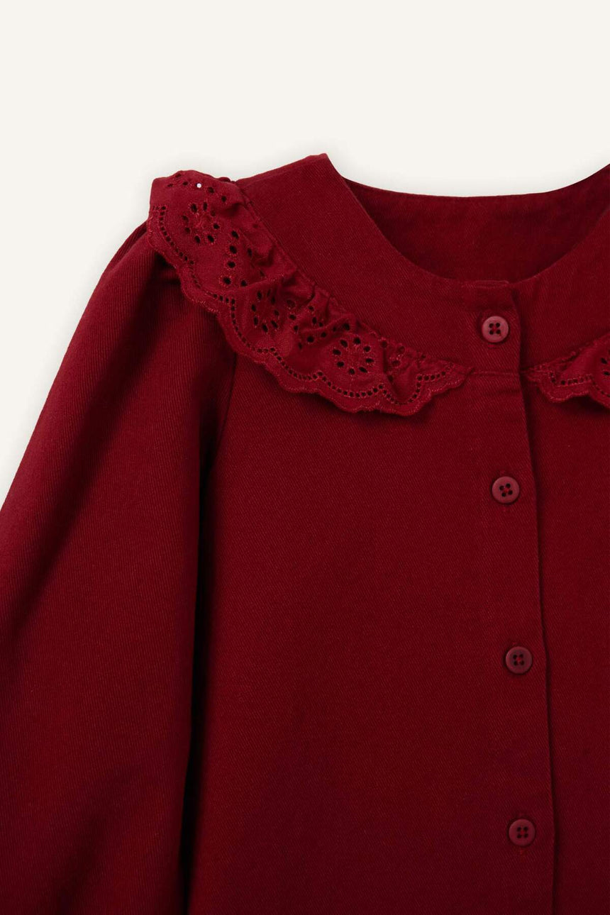 DeFacto G8189A5 Çocuk Elbise - Bordo