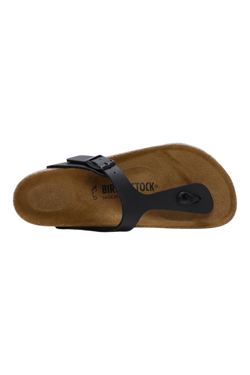 Sporline Birkenstock Gizeh siyah süet kadın parmak arası terlik, anatomik mantar tabanlı tasarım