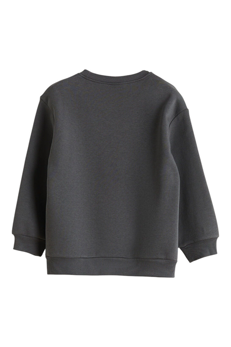 Sporline LC Waikiki antrasit renkli, loose kesim, pamuk karışımlı çocuk sweatshirt arka görünümü