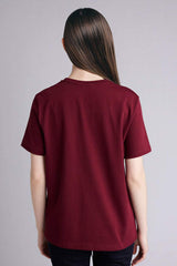 Defacto Kadın Short Sleeve T-Shirt A9428AX - Bordo