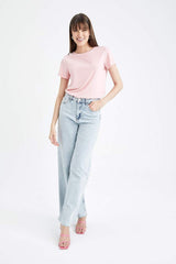 DeFacto W7299AZ Kadın T-Shirt - Açık Pembe