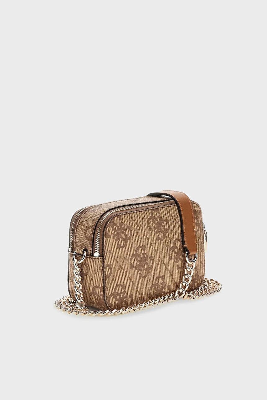 GUESS KADIN IZZY CAMERA BAG HWOS8654140 - Açık Bej/ Kahverengi