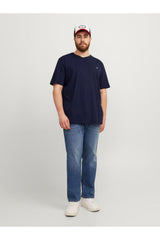 Jack & Jones Paulos Erkek Büyük Beden T-Shirt 12253778 - Koyu Lacivert