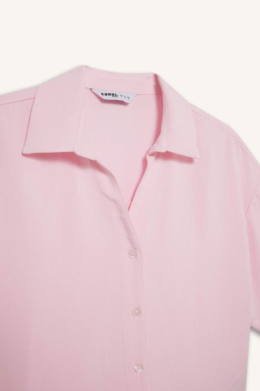 Defacto Kadın Short Sleeve Shirt C3807Ax - Açık Pembe