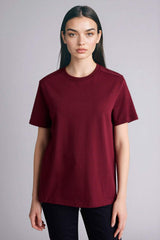 Defacto Kadın Short Sleeve T-Shirt A9428AX - Bordo