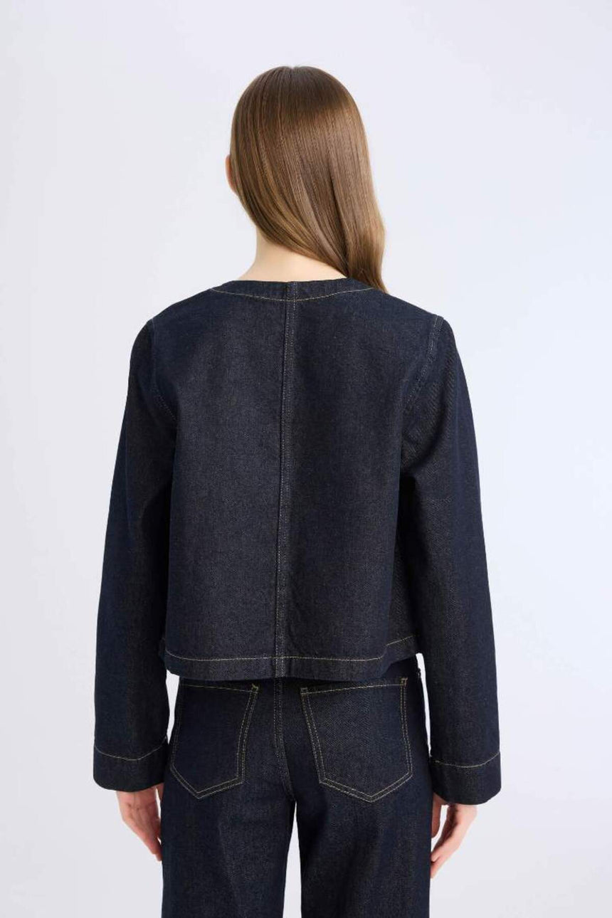 Defacto Kadın Jacket D5153Ax - Koyu Mavi