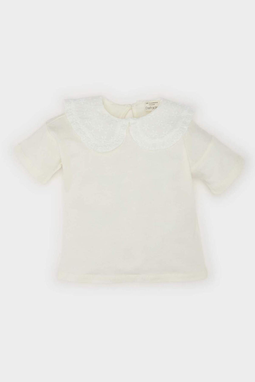DeFacto Çocuk Kısa Kollu T-Shirt C3982A5 - Ekru