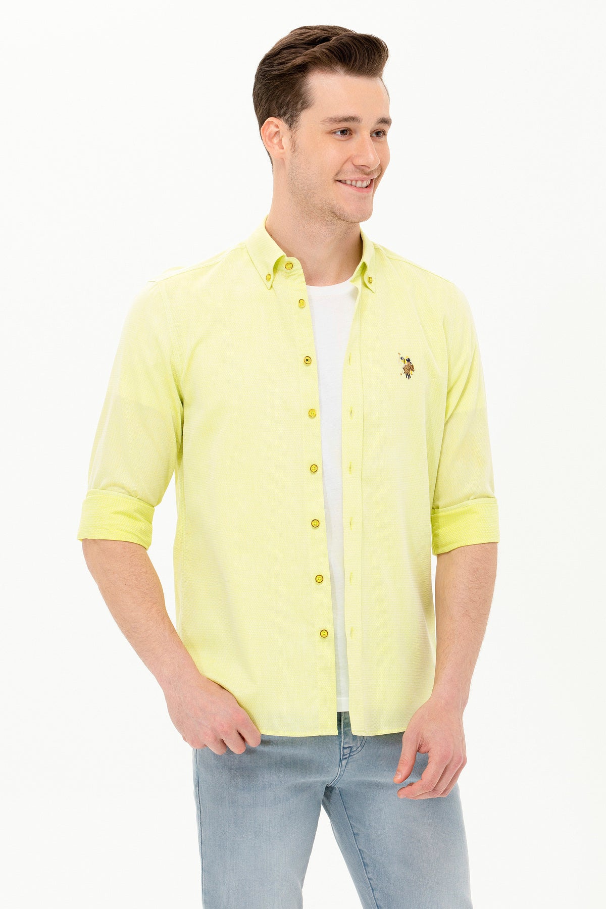 U.S. Polo Assn. Erkek Gömlek 1571045 - Koyu Sarı