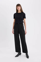 Defacto Kadın Short Sleeve T-Shirt W9584AZ - Siyah