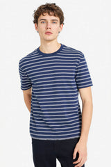 DeFacto Erkek Çizgili T-Shirt F9674AX - Koyu Lacivert