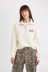 Defacto Kadın Sweat Shirt D5298Ax - Kum Beji