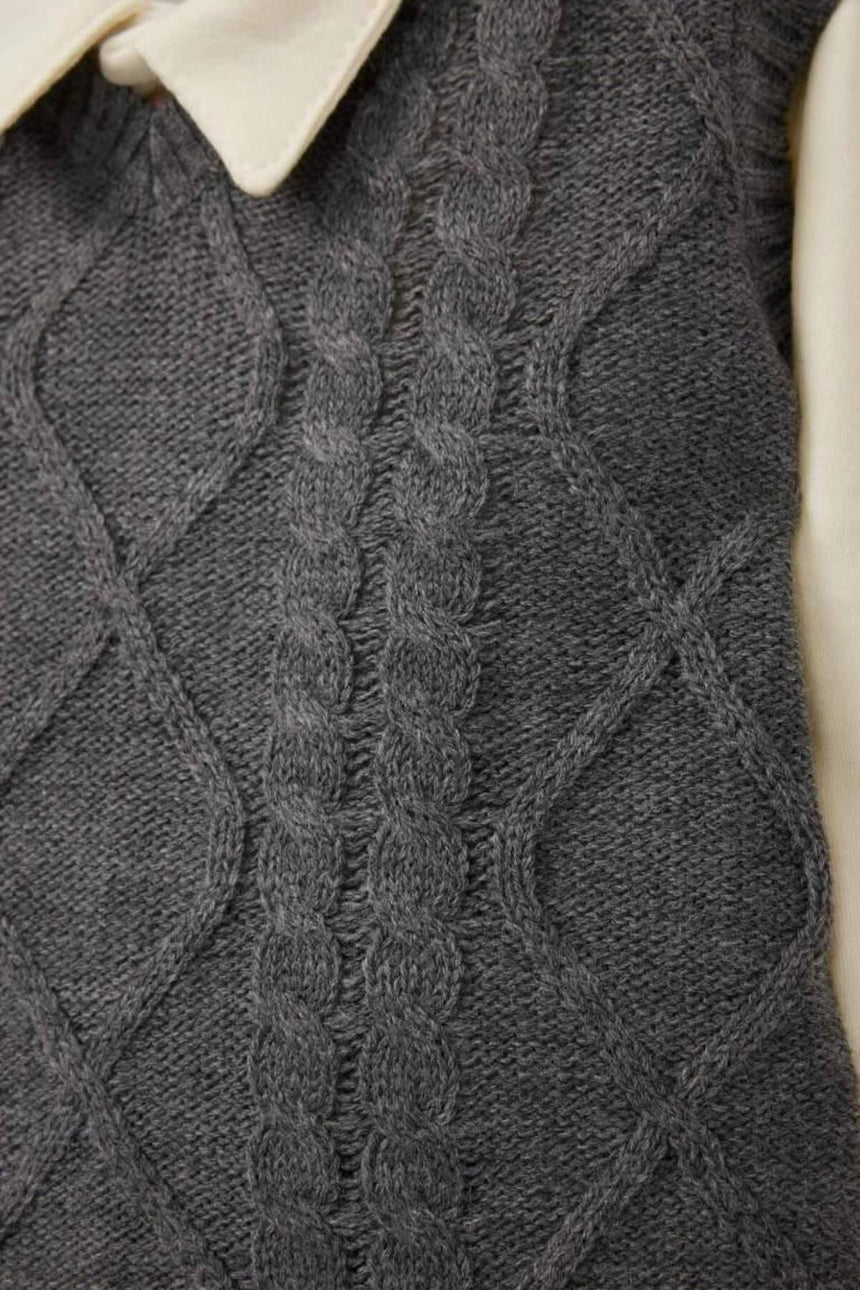 Defacto Çocuk Tricot Set C9597A5 - Gri