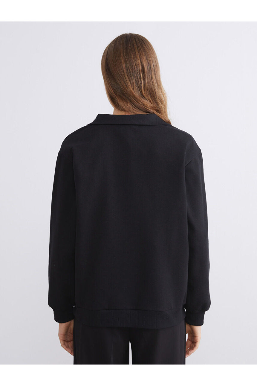 LC Waikiki Kadın Oversize Sweatshirt W5IC30F8 - Siyah