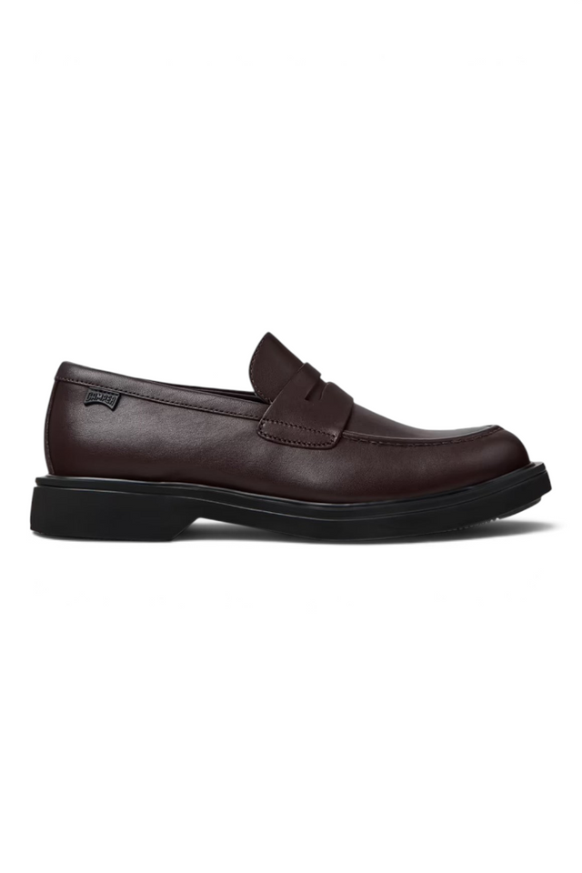 Sporline Camper Norman koyu kahverengi deri erkek loafer ayakkabı, hafif XL EXTRALIGHT tabanlı şık günlük model.