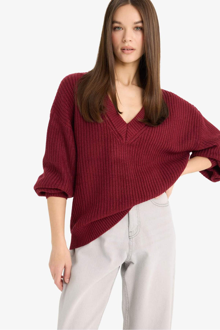 Defacto Kadın Pullover Z7135Az - Bordo