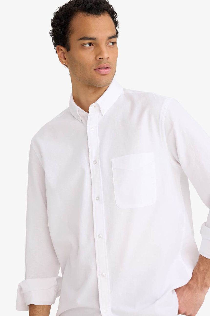 Defacto Erkek Long Sleeve Shirt A8028AX - Beyaz