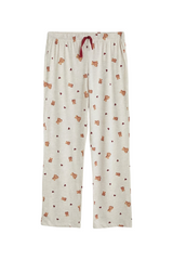Sporline LC Waikiki açık bej renkli, ayıcık ve kalp desenli, beli bağcıklı hamile pijama altı