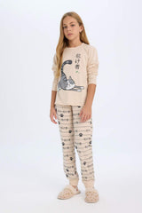 Defacto Çocuk Knitted Pyjamas D2118A8 - Ekru
