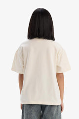 Defacto Çocuk Short Sleeve T-Shirt E0386A8 - Ekru