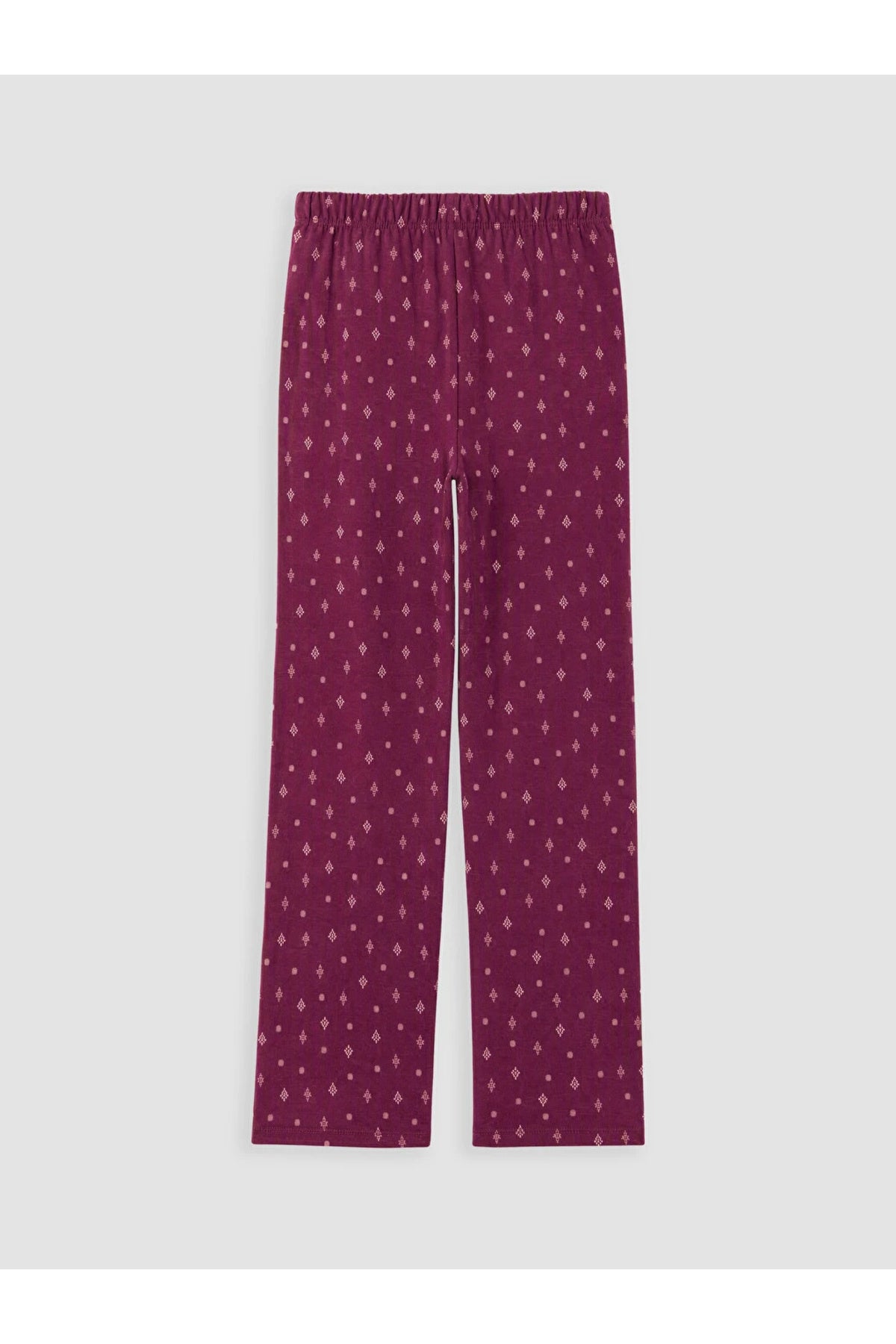LC Waikiki Kadın V Yaka Penye Pijama Takımı W6P058B8 - Koyu Kırmızı