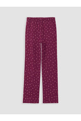 LC Waikiki Kadın V Yaka Penye Pijama Takımı W6P058B8 - Koyu Kırmızı