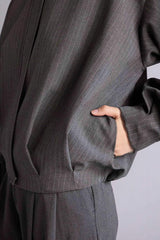 DeFacto H0097AX Kadın Blazer Ceket - Antrasit