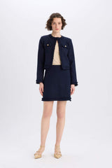 Defacto Kadın Woven Skirt D2870Ax - Koyu Lacivert
