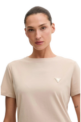 Sporline Guess Colette krem rengi bisiklet yaka kısa kollu kadın t-shirt