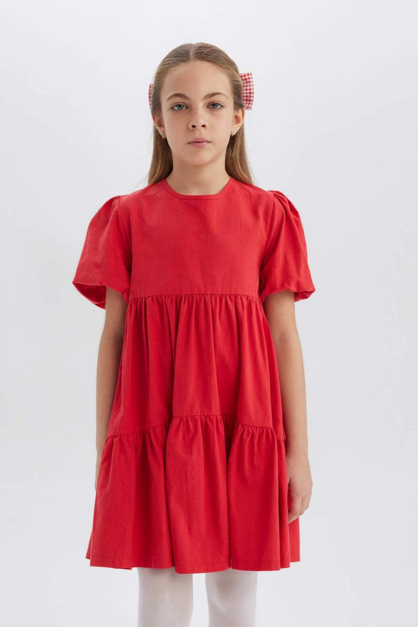 Defacto Çocuk Woven Dress B6927A8 - Kırmızı