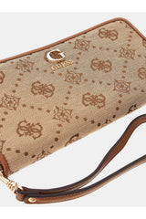 GUESS KADIN NEDA SLG LARGE ZIP A SWJP9654146 - Açık Bej/ Kahverengi