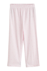 Sporline LC Waikiki pembe renkli, kalp desenli ve çizgili kız çocuk pijama altı